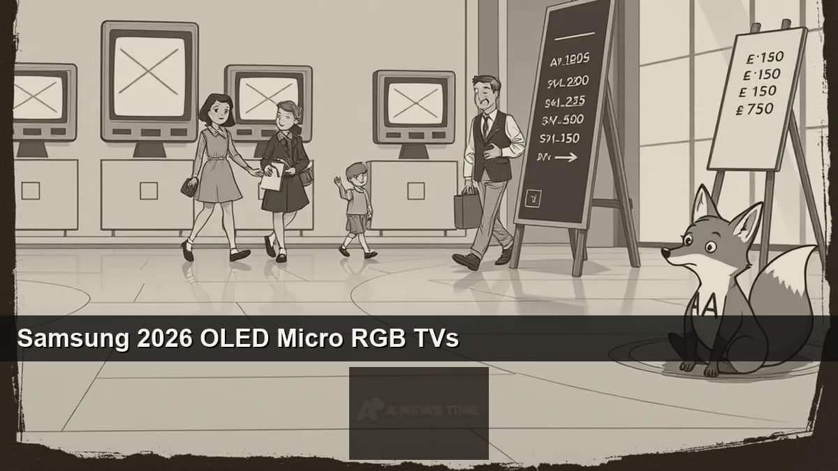 Samsung 2026 OLED TV with floating wireless design displaying AI Vision Companion overlay showing cast and trivia