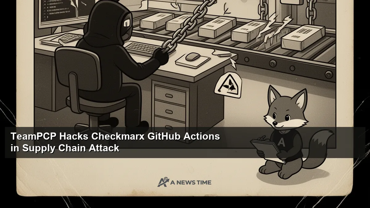 GitHub Actions workflow interface showing compromised CI CD pipeline supply chain attack