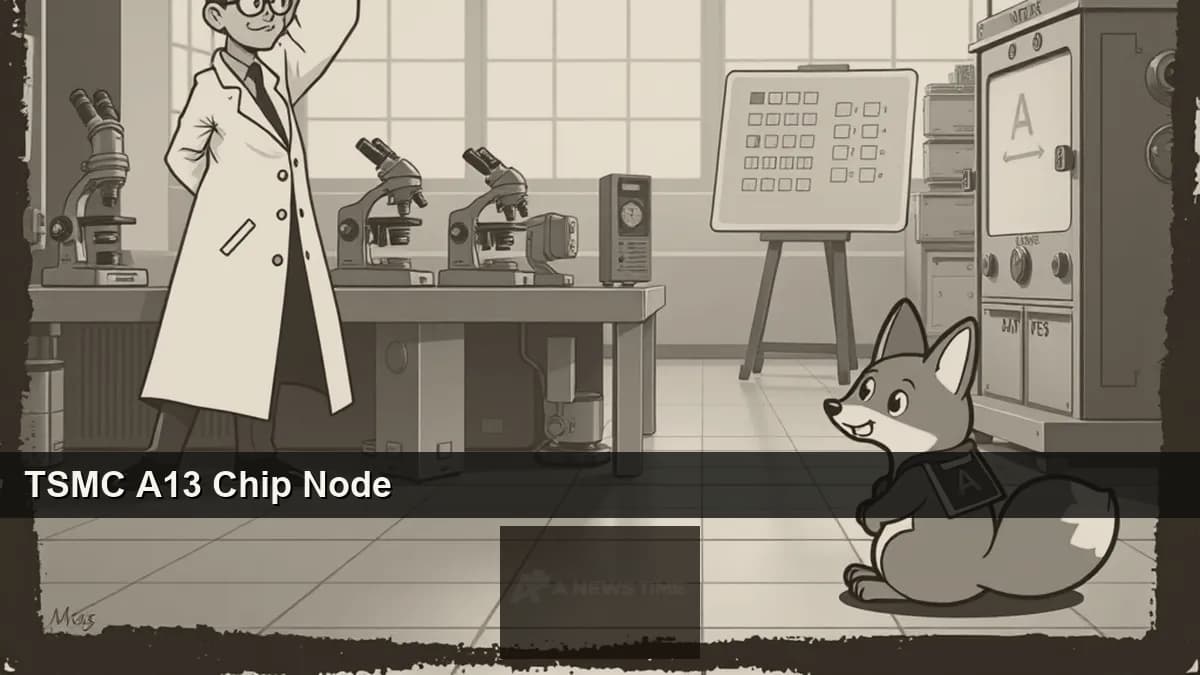 Silicon wafer with TSMC A13 process node chips showing nanosheet transistor architecture for AI and mobile applications