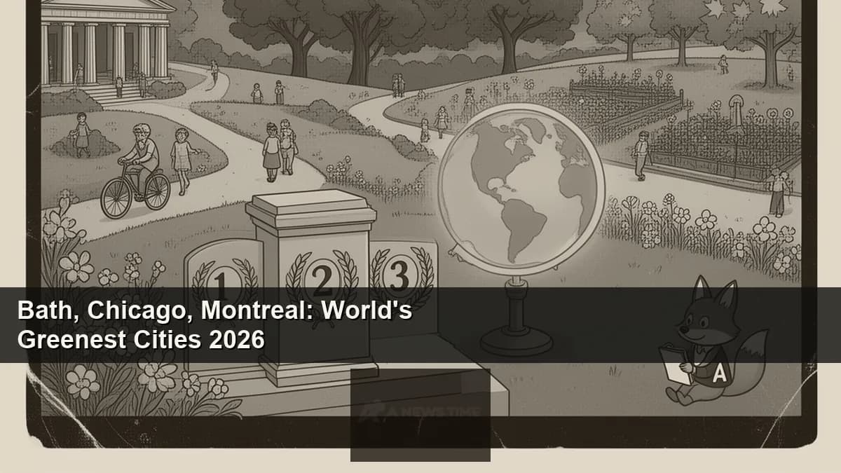 Aerial view of Bath city surrounded by rolling green English countryside on a sunny spring day