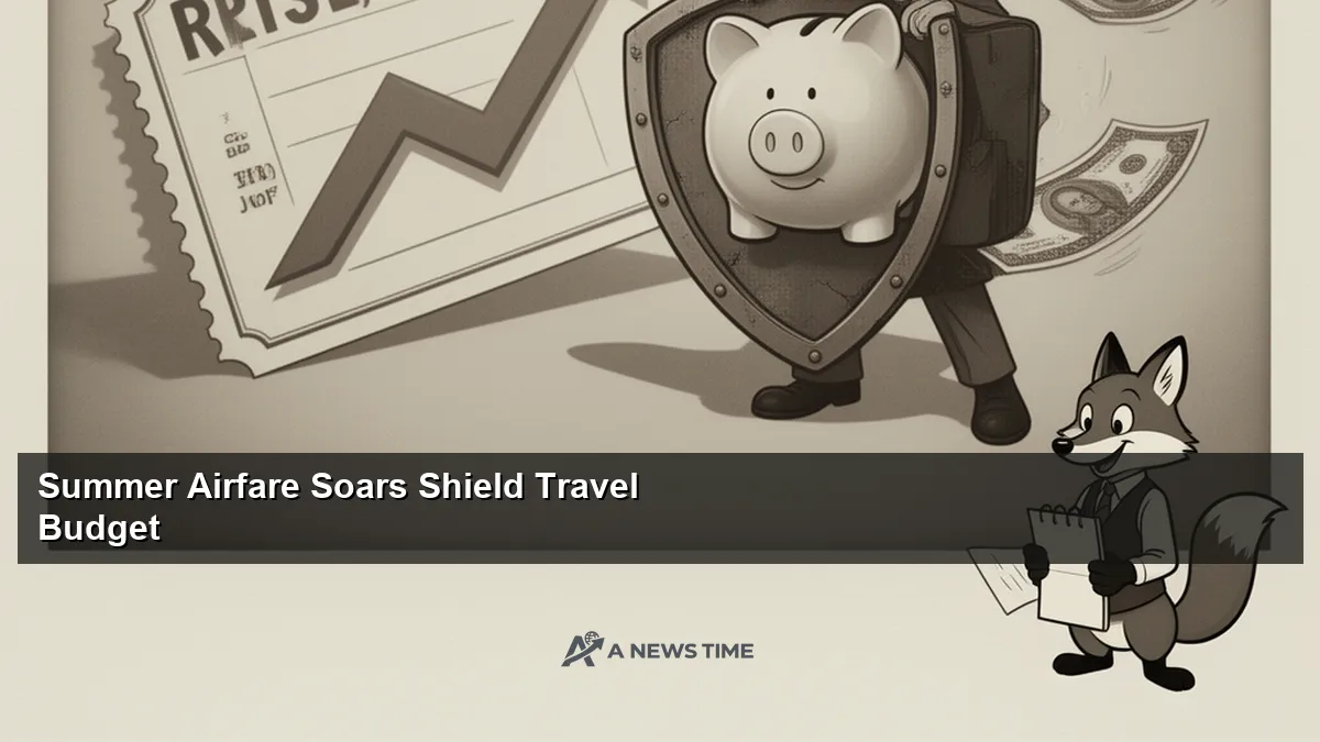 Traveler comparing flight prices on a laptop screen at a bright airport lounge window seat