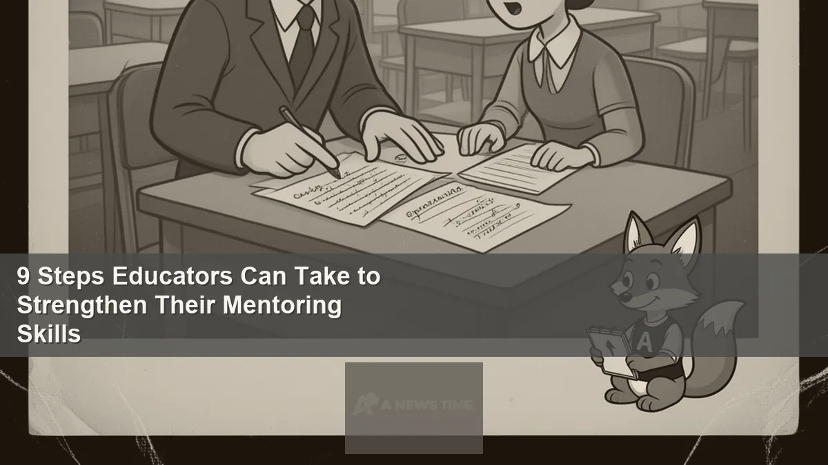 Experienced teacher mentor coaching a younger colleague during classroom observation session