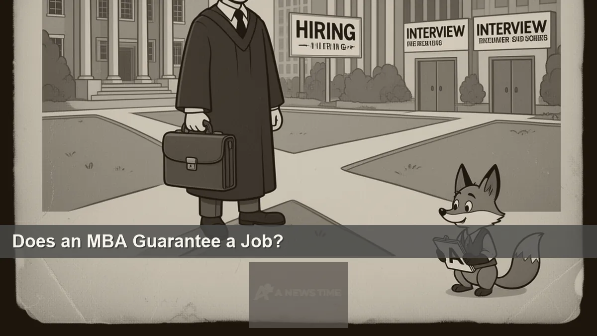 MBA graduate in cap and gown walking toward corporate office building entrance