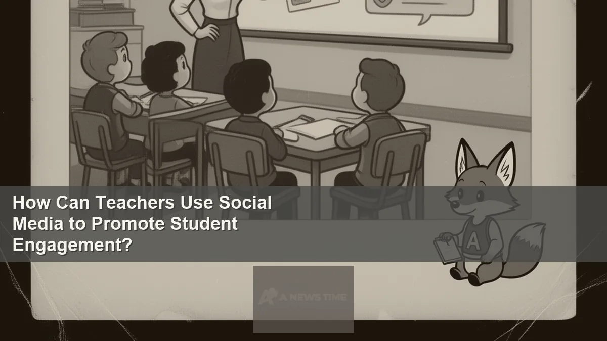 Teacher showing students collaborative social media project on classroom interactive display