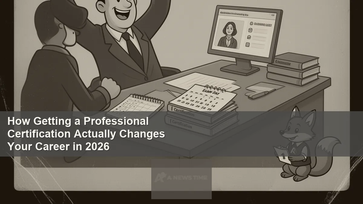 Professional holding certification document next to salary increase chart and career growth graph