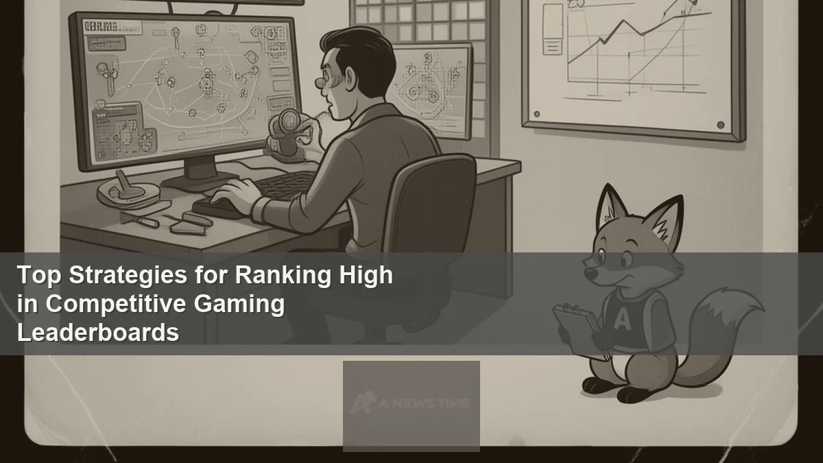 Competitive gamer focused on ranked match with leaderboard standings visible on screen