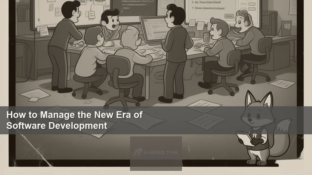 Software development team collaborating on code review with AI assistant suggestions
