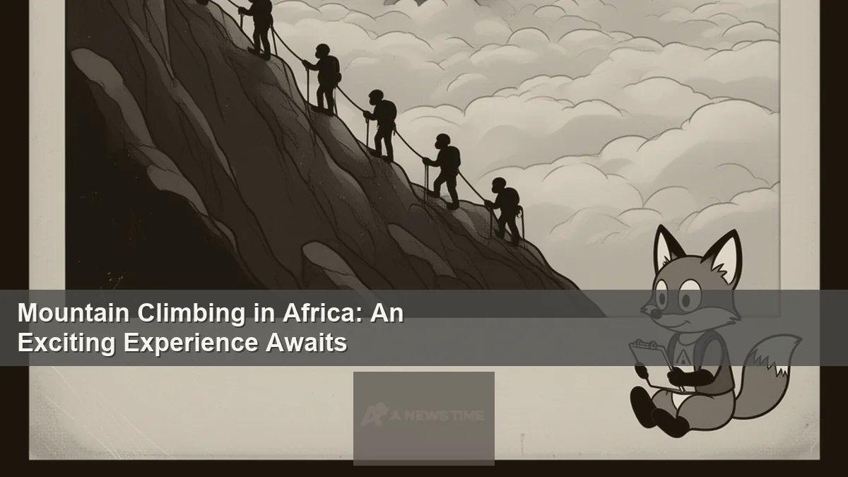 Climbers ascending Mount Kilimanjaro with glacier visible at summit above the clouds