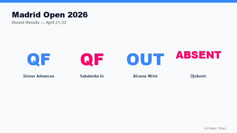 Mutua Madrid Open 2026 ATP and WTA draws showing Sinner Sabalenka as top seeds after Alcaraz Djokovic withdrawals